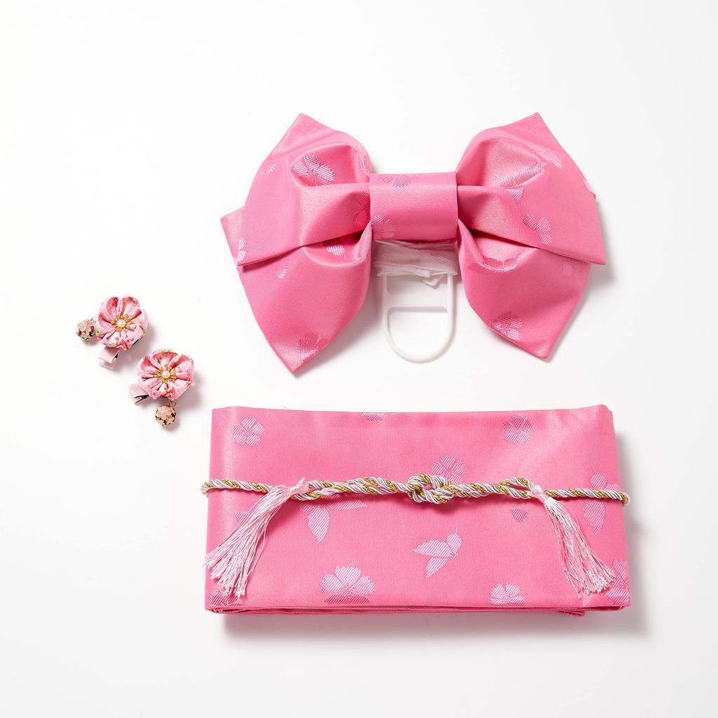 One Piece Yukata Girls Kimono Summer Traditional Japanese Costume Outfit Cosplay Photography Prop Obi 120cm [Misia Luxury] Children's