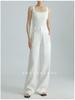 2026 Summer High-Waisted Wide-Leg Cotton Linen Pants White Casual Old Money Style Women