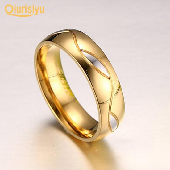 Women's Men's 18K Gold Plated Engagement Wedding Band Ring Zirconia Jewelry Gift Fashion Jewelry