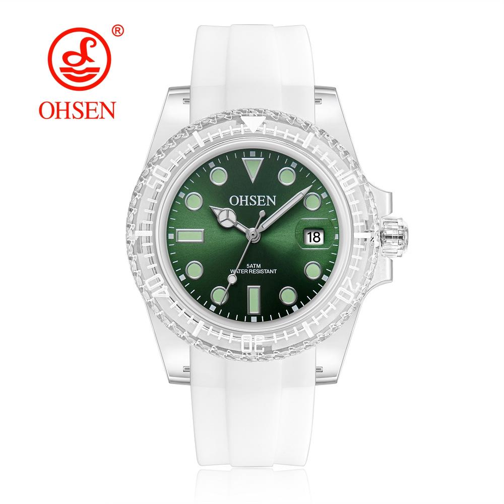 Luxury Men's Silicone Sports Watch 50M Waterproof Date Calendar Business Quartz Watch Religio Masculino New Gift