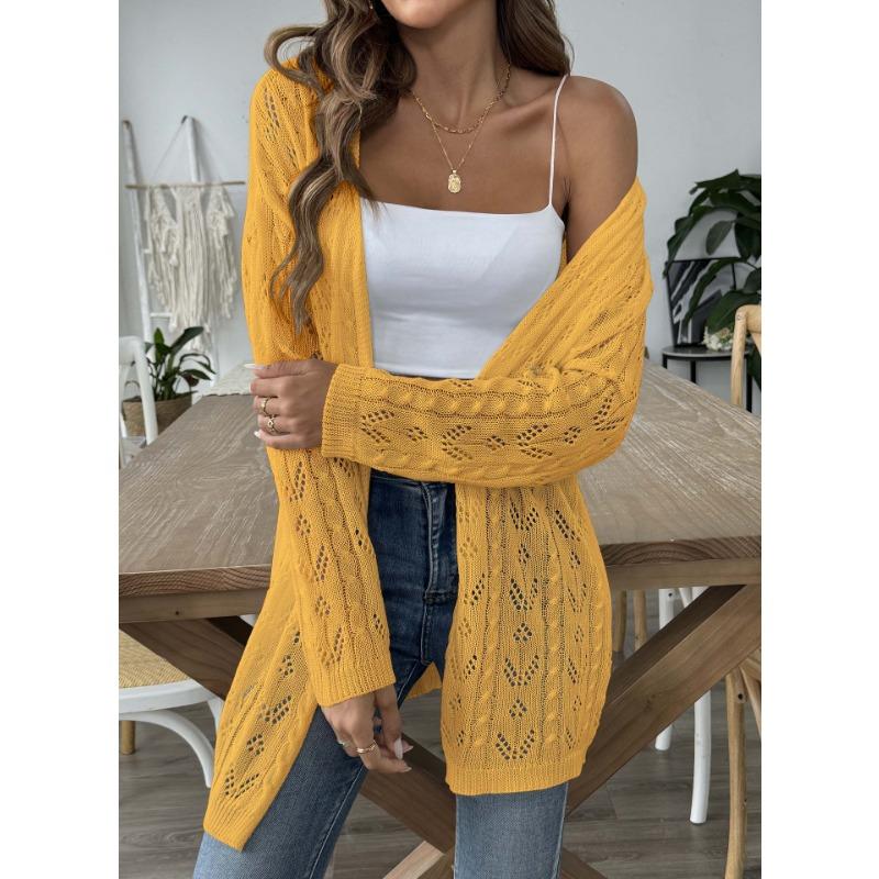 Женское осенне-зимнее повседневное пальто-свитер без пуговиц