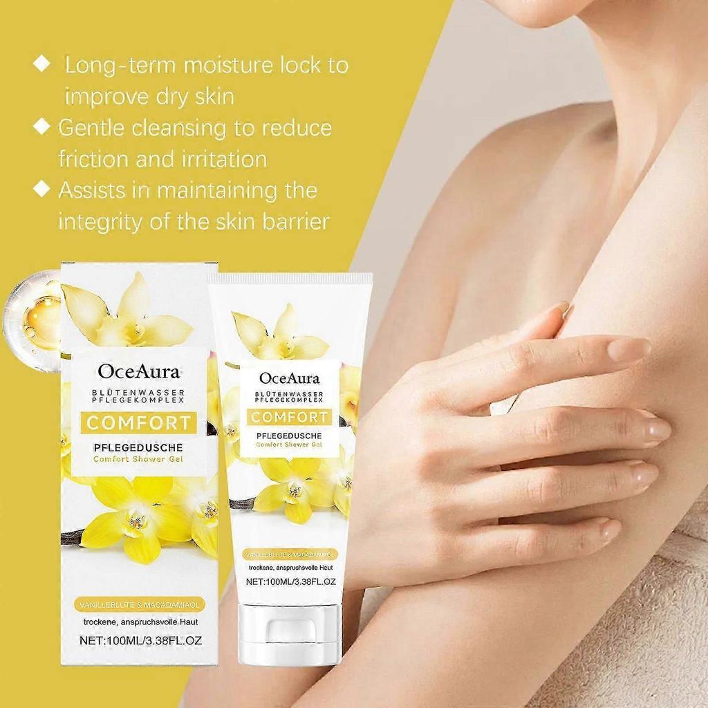 Vanilla Comfort Body Wash Moisturizing & Nourishing with Macadamia Oil, Gentle Cleansing for Sensitive Skin, 100ml
