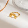 3pcs Fashion Ribbed Sun Geometry Ring 18K Gold Color Plated Stackable Ring Finger Ring Set  Weeding