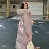 Stylish Thickened Loose Fit Down Jacket with Big Fur Collar for Women In Mid-length