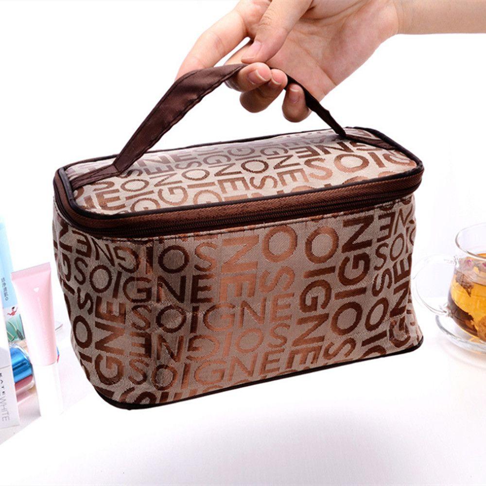 Fashion Leather Squar Portable Beauty Women's Makeup Bag Cosmetic Organizer Storage Wash Bag