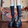 Platform Thick Bottom Women High Boot Fashion Slip On Shoes Autumn Winter Height Increase Women's Knight Booties