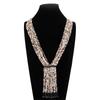 Gold Multi-Layer Beads Necklace Floral Tassel Collarbone Chain Simple Bohemian Necklace  Women