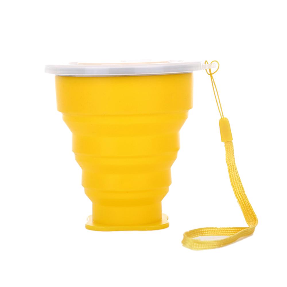 200ml Silicone Collapsible Cups for Camping Travel Small Portable Drinking Cup with Lids Reusable for Outdoor Hiking
