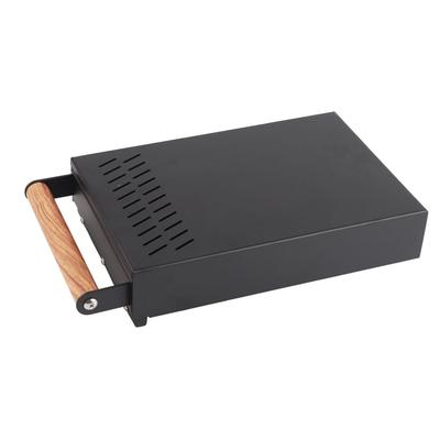 Ящик для кофейной гущи из утолщенной нержавеющей стали с ручкой черного цвета