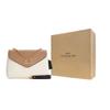 Coach Tammie 26 Logo Snap Polished Leather Chain Flap Shoulder Crossbody Bag Medium Women bags Milk-Tea White C6786-IMCAH