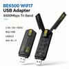 BE6500 WiFi7 USB3.0 Беспроводной донгл 6500 Мбит/с Трехдиапазонный 2.4G 5G 6 ГГц 802.11BE Высокоскоростной сетевой адаптер для Windows 10 11 Настольного компьютера Ноутбука ПК