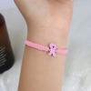 Breast Cancers Awareness Hope Bracelet for Women Pink Ribbon Charm Braided Rope Wrist Wrap Bangle Handmade Jewelry Gift