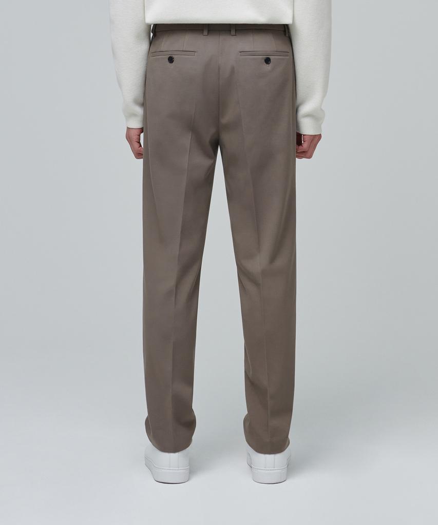 MUSINSA STANDARD Heavyweight Fleece-Lined Tapered Hidden Elastic Waist Length Slacks [Dusty Beige]