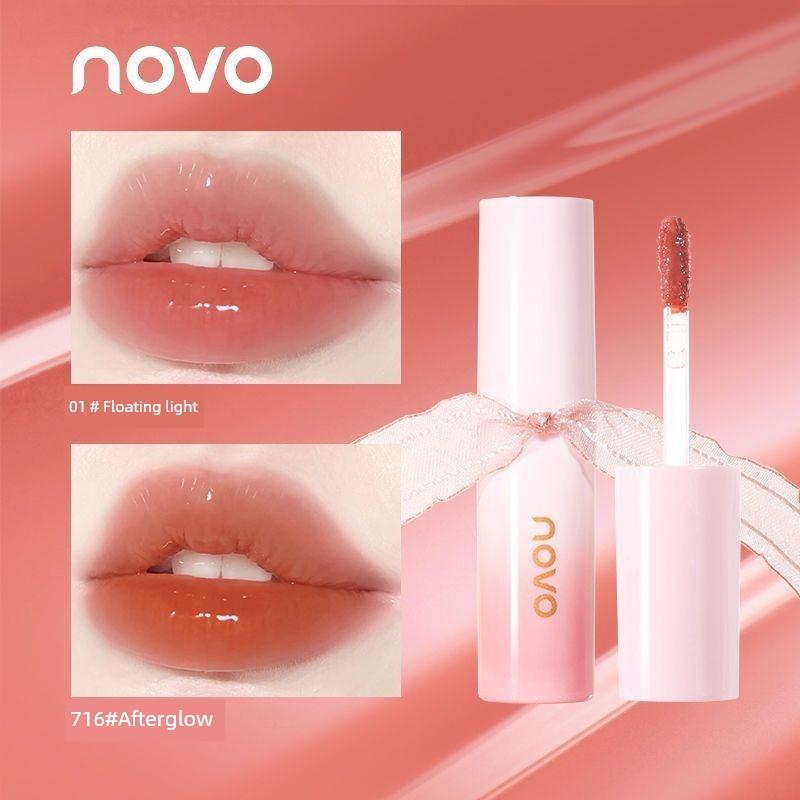 Novo Pure Desire Mirror Water Gloss Lip Glaze Nude Color Lipstick Low Saturation Non-Fading Non-Stick Cup Lip Gloss Affordable for Students