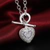 AAA Zircon Heart Necklace 925 Sterling Silver Fashion Jewelry