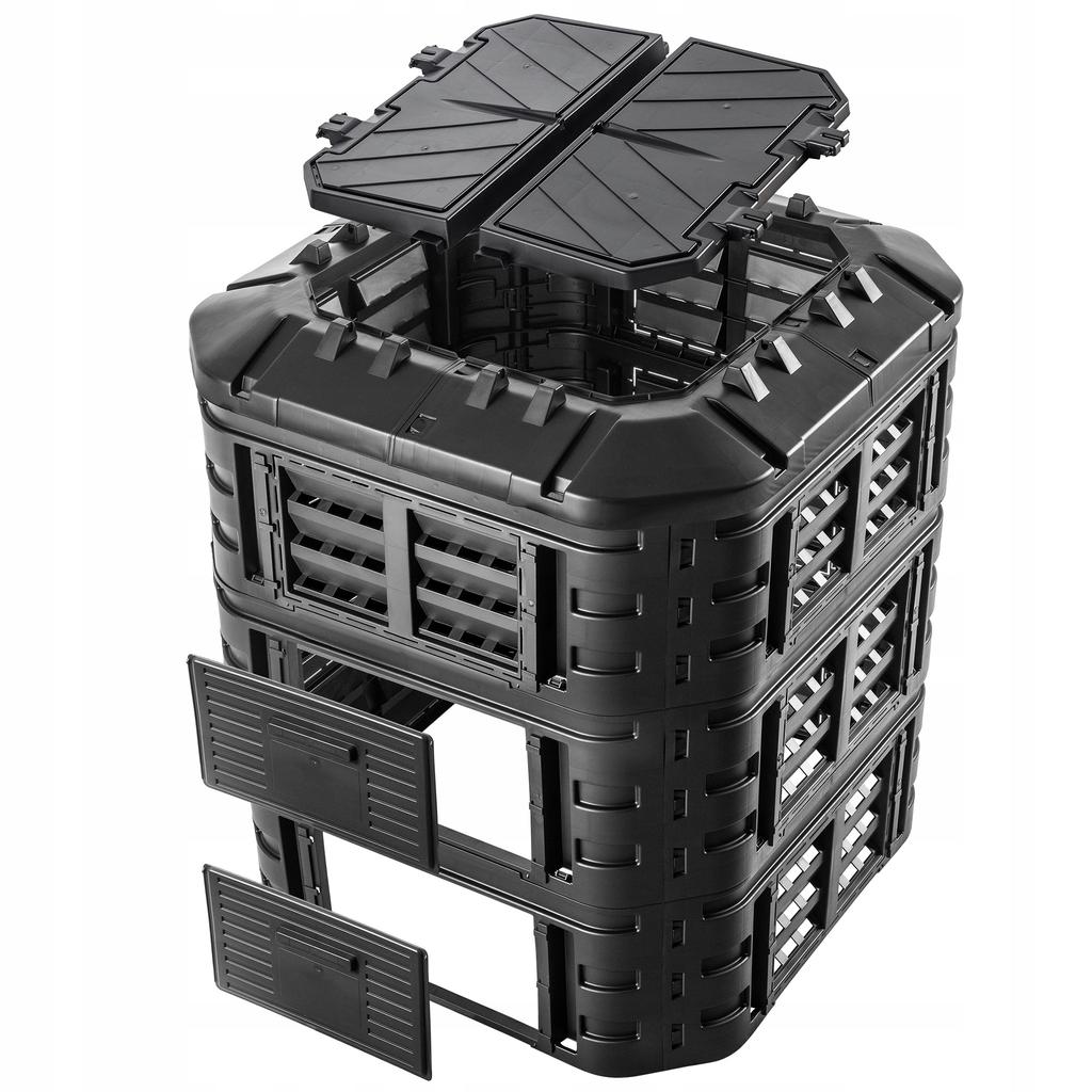 KADAX Садовый компостер модульный 860л морозостойкий круглогодичный черный