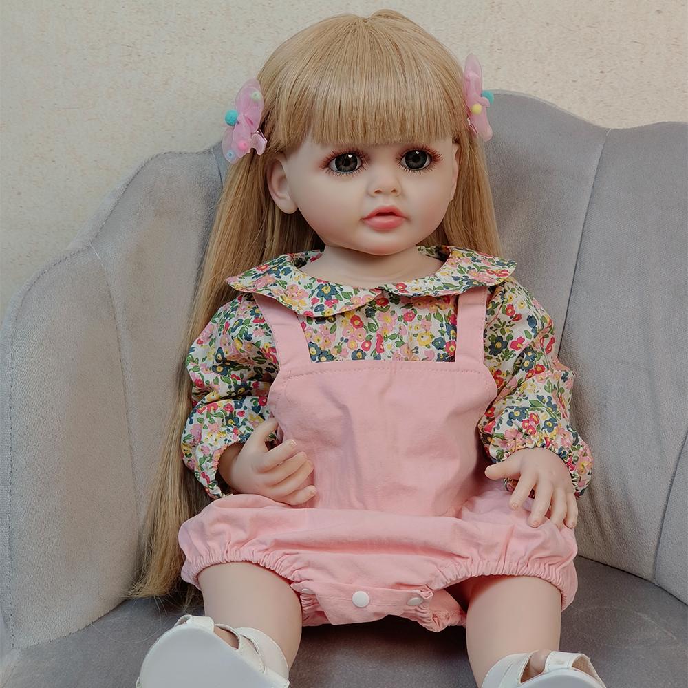 55 см кукла реборн, полностью силиконовая кукла, милая реалистичная кукла для маленьких девочек, модная кукла в подарок, кукла Bjd