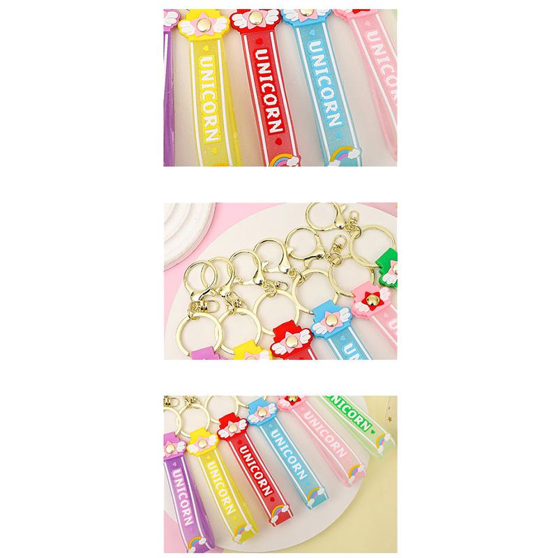 Прозрачный ПВХ мягкий резиновый брелок для ключей английский маленький цветок желе цвета сливы конфетный цвет капли клейкий браслет