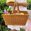 Home Shopping Basket Grocery Basket Hand Flower Basket Woven Bag Picnic Basket Pet Imitation Rattan Gift Basket