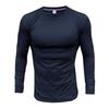 Мужская новая весенне-осенняя футболка с круглым вырезом и длинным рукавом, повседневная однотонная базовая рубашка