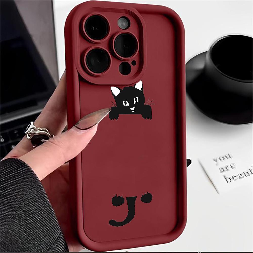 LZ12 Cat Cute Cartoon Silicone Phone Case for Infinix Smart 9 Hot 40i Tecno Camon 20 Pro Moto G22 G30 OnePlus Google Pixel 9 Shockproof Back Cover