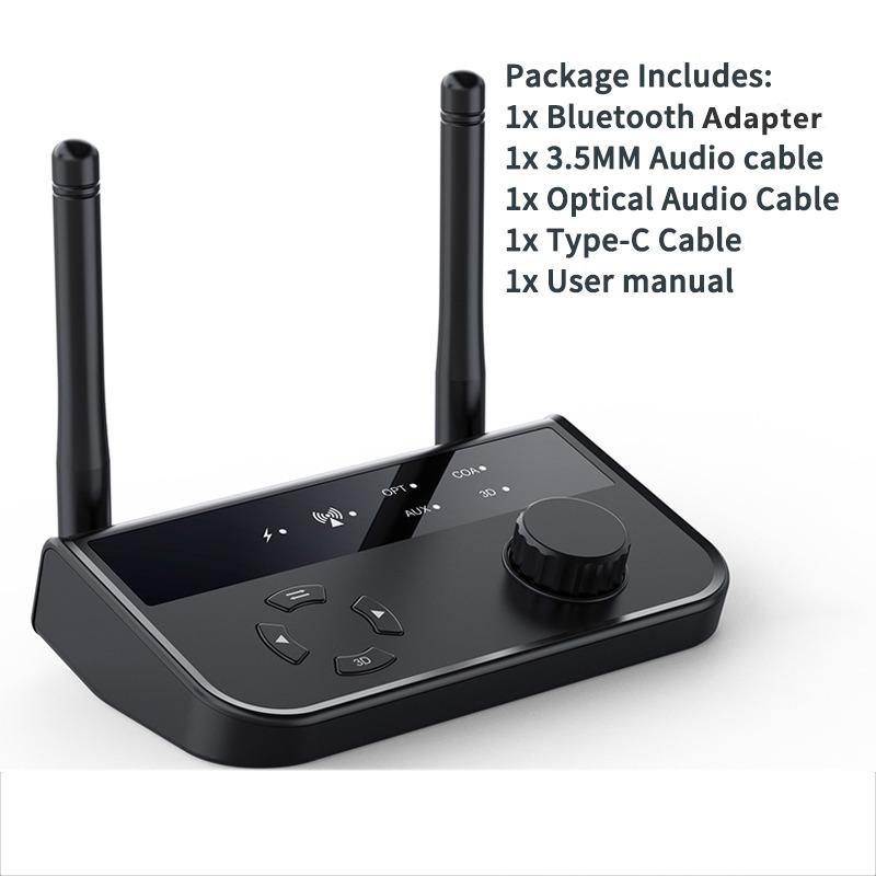 2IN1 Bluetooth 5.3 Адаптер аудиоприемника-передатчика 3D стерео беспроводной аудиоадаптер с разъемом AUX RCA 3,5 мм для автомобильного комплекта Динамики ТВ ПК Наушники