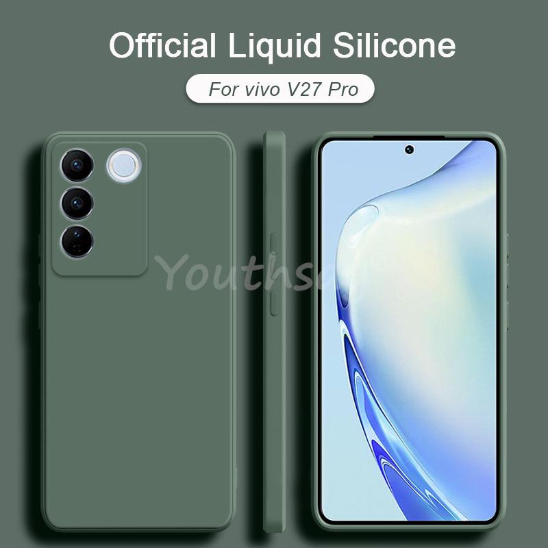 Для vivo V27 Pro Чехол Силиконовый Жидкий Оригинальный Чехол vivo V27 Pro V27e Чехол TPU Защитный Чехол vivo V27 Pro Чехол