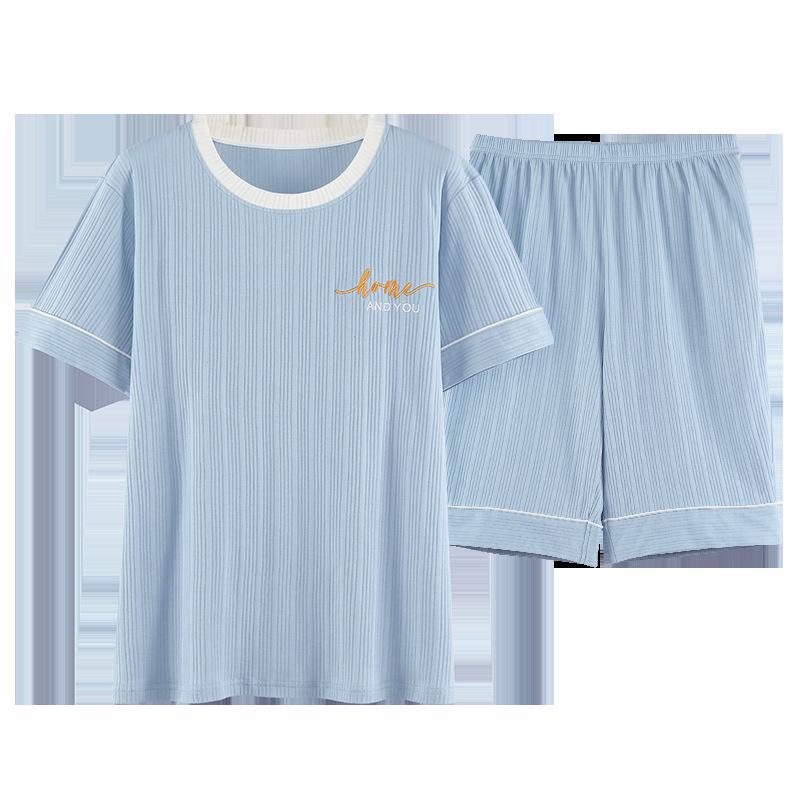 Мужской летний пижамный комплект из хлопка с рисунком – рубашка с короткими рукавами и шорты (2025)