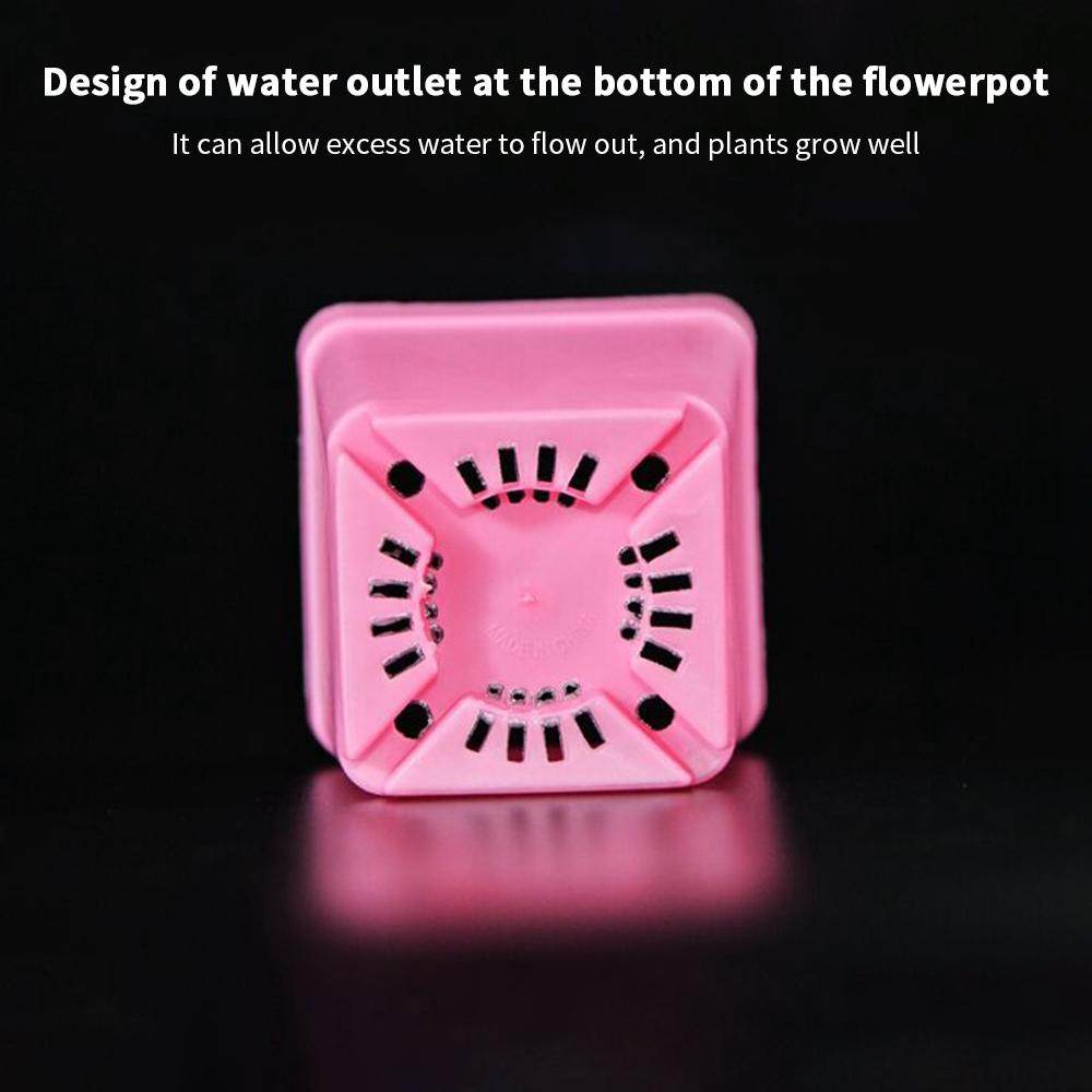 10 шт. квадратный цветочный горшок для рассады, мини-пластиковые цветочные горшки для рассады растений, цветной квадратный цветочный горшок, поддон для цветов для домашнего сада