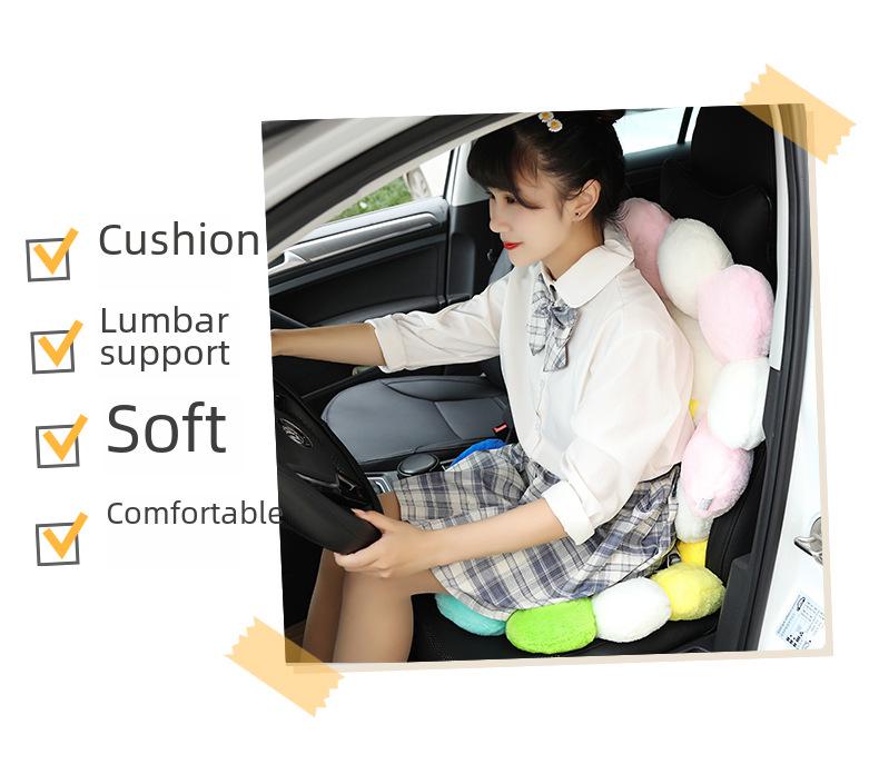 Подушка-игрушка с разноцветным подсолнухом - офисное кресло и декор для пола