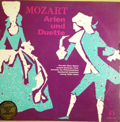 Виниловая пластинка WOLFGANG AMADEUS MOZART PIERRETTE Арии и Дуэты M2183 Музыкальный шедевр Германия Классика Б/у