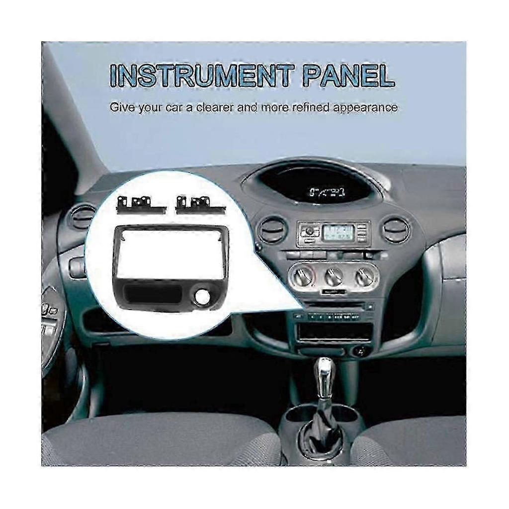Dashboard Radio Installation Kit with Stereo Trim Panel for Toyota Yaris Vitz 1999-2005 OEM Style Design