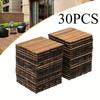30 шт. DIY Напольное покрытие из массива дерева с замковым соединением, 11,81x1,81 дюйма, Легко собирается и режется, Плитка для балконного сада, Деревянная плитка