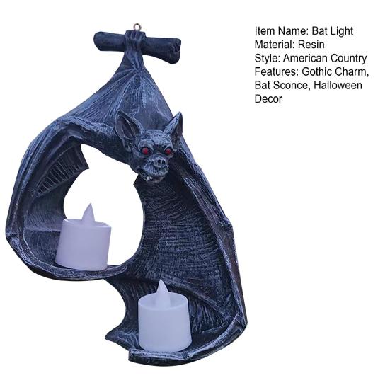 Подсвечник для чайной свечи в виде летучей мыши, готический бра в виде летучей мыши со свечами на Хэллоуин