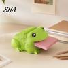 Adhesive Note Dispenser with Pen Holder Cute Frog Dispenser, Creative Cartoon Animal Stationery Organizer, 3D Durable Plastic Memo Clip Print