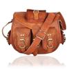 Women's Genuine Brown Handmade Goat Leather Tote Classic Satchel Shoulder Purse