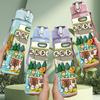 1PC Milk Box Farm Scene Cartoon 750ml Color Plastic Sports Water Bottle Leakproof Flip Straw Lid Suitable for Sports Office Home Use