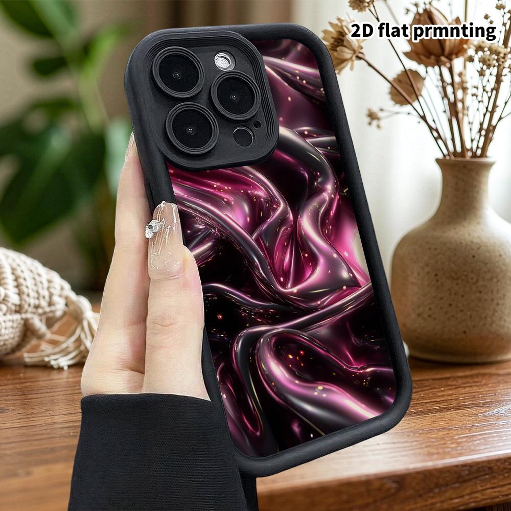 Чехол для телефона: 2D плоский дизайн, подходящий для iPhone 18, 17, 16, 15, 14, 13 Pro, ступенчатый защитный чехол, металлическая текстура, подарок на Хэллоуин