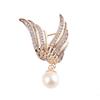 High -End Exquisite Popular Rhinestone Pearl Wings Brooches Retro Jewelry Unisex Clothing Accessories