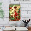 2D Flat, 1pc Strawberry Fairy aluminum Wall Art Sign - 8x12 Inch Garden & Patio Decor with Red Strawberries, Butterfly Wings & Green Foliage