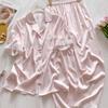 Ice Silk Pajamas Women'S Short-Sleeved Trousers Summer Silk Cute Kitten Jacquard Student Loungewear Set