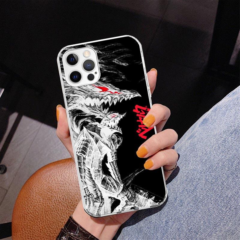 Черно-белый Чехол для телефона G-Guts B-Berserks Для iPhone 13 12 Mini 11 Pro Max XS XR X SE 7 8 Plus 5S 5 6S 6 Подарок Печатная Крышка Fundas