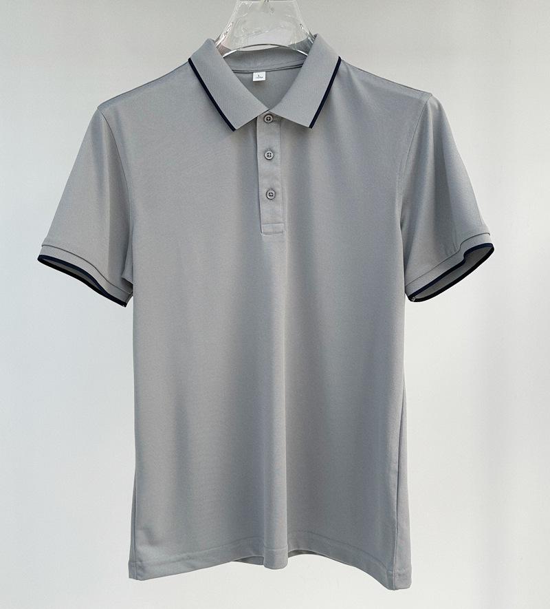 В наличии Индивидуальная рубашка-поло из ледяного шелка: С коротким рукавом, с отложным воротником, с модной вышивкой бренда и вашим уникальным дизайном.