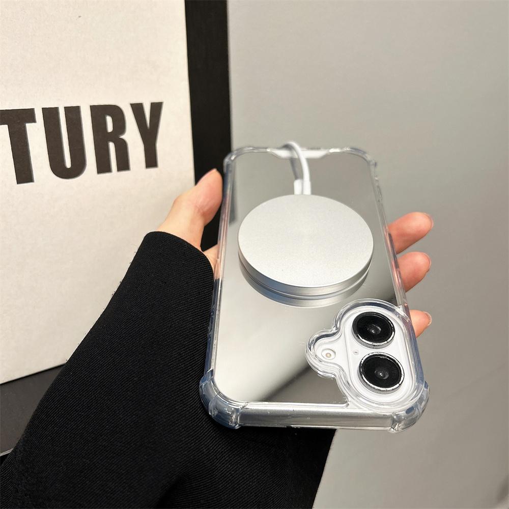 Mirror Make Up for Case for For Iphone 16 1 14 17 Pro Max Air Plus 12 13 Magnetic Wireless Charging Airbag Cover
