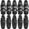 Xiatiaosann 10-Piece Pack of 3-Pin XLR Solder Connectors, Female Microphone Cable Connector Sockets and Plugs for Connecting Amplifiers and Mixers,