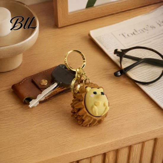Hedgehog Clicker Keychain 3D Printed Keychain, Stress Relief Finger Decorative Fidget Toy, Pendant for Keys and Backpacks Bag Charms