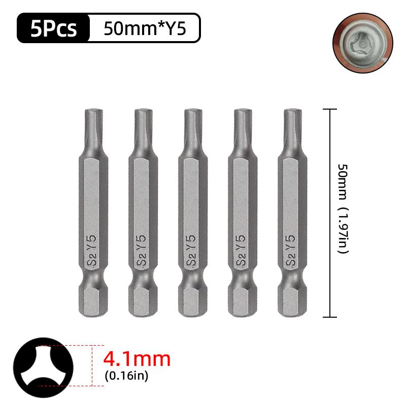 Набор магнитных Y-образных отверточных бит для ремонта велосипеда, шестигранный хвостовик 1/4 дюйма, Y4 Y5 Y6 Y8, 50 мм, отвертка, ручной инструмент