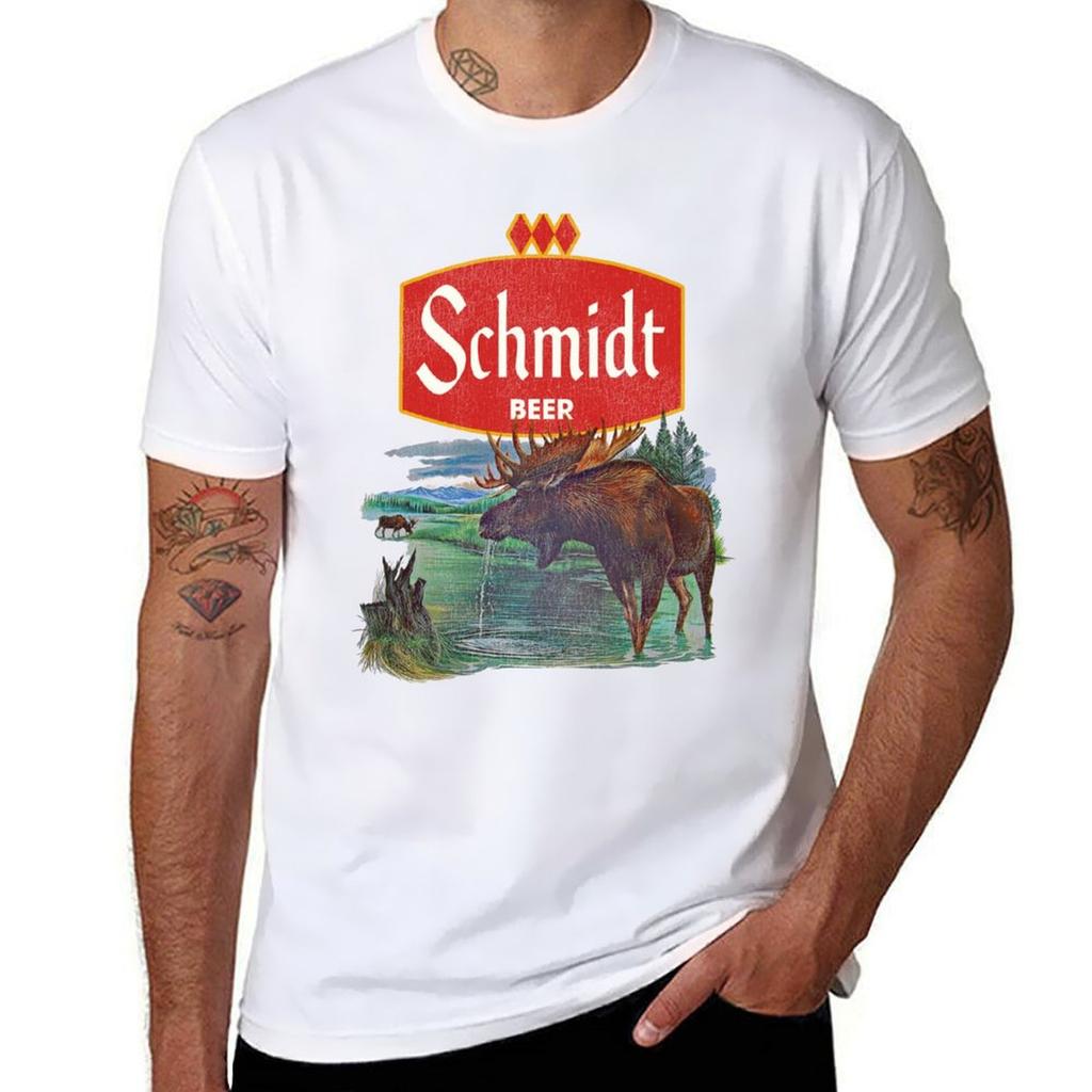 Retro Defunct Beer Nature Scene Schmidt TShirt Plus Size Lightweight Top