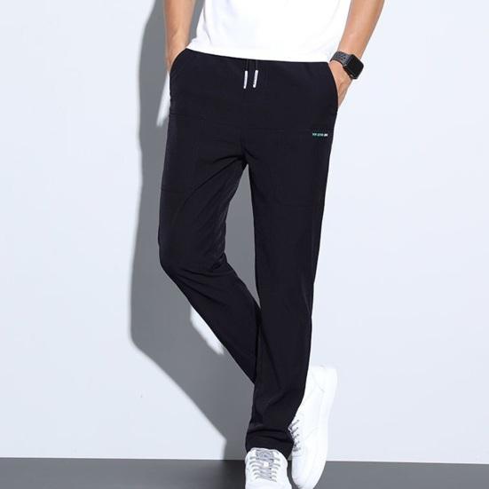 Мужские повседневные брюки, однотонные, стандартной посадки, мягкие брюки из полиэстера, с высокой талией, дышащие удобные деловые брюки с усиленными карманами