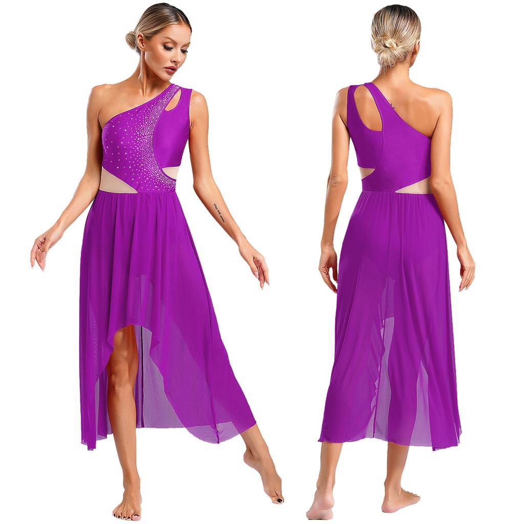 Женский безрукавный стразы сетчатый современный лирический танцевальный купальник платье балет гимнастика катание на коньках сценическое выступление танцевальная одежда